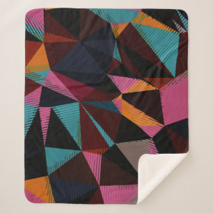 Colourful Triangles Abstract Geometric Background. Sherpa Blanket