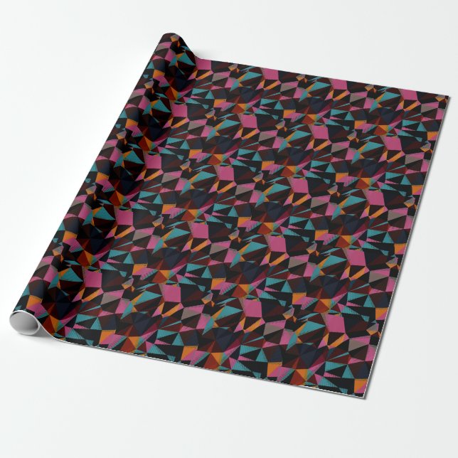 Colourful Triangles Abstract Geometric Background. Wrapping Paper (Unrolled)