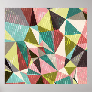 Colourful Triangles, Abstract Geometric Shapes. Poster