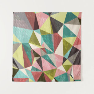 Colourful Triangles, Abstract Geometric Shapes. Tapestry