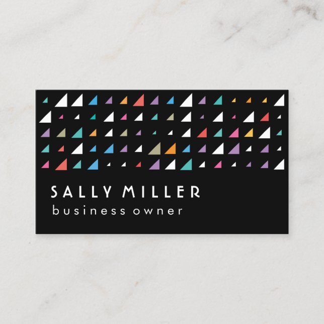 colourful triangles business card (Front)