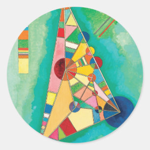 Colourful Triangles by Wassily Kandinsky Classic Round Sticker