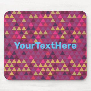 Colourful Triangles Custom Text Mouse Mat