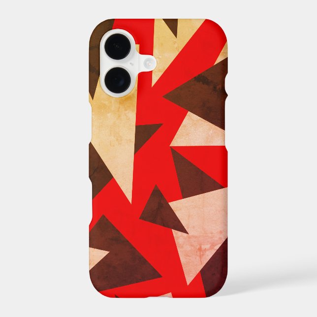Colourful Triangles Elegant Geometric Red Pattern (Back)