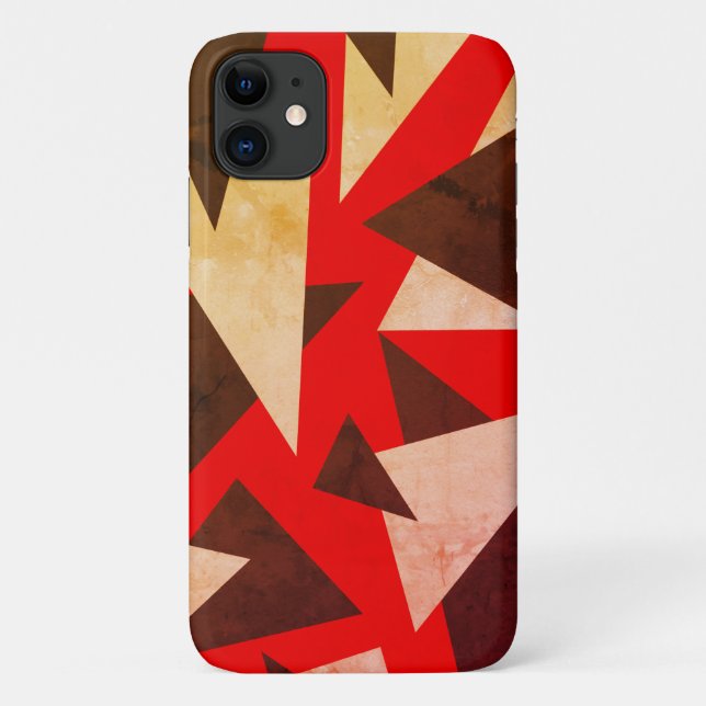 Colourful Triangles Elegant Geometric Red Pattern Case-Mate iPhone Case (Back)