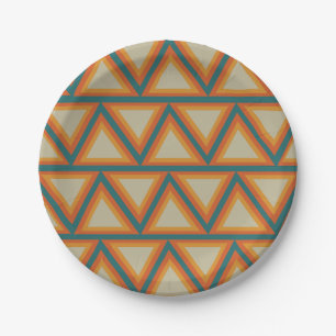 Colourful Triangles Geometric Modern Paper Plate