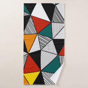 colourful triangles geometric pattern bath towel