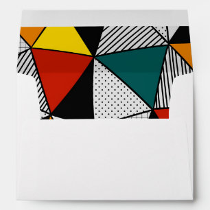 colourful triangles geometric pattern envelope