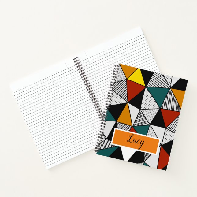 colourful triangles geometric pattern notebook (Inside)
