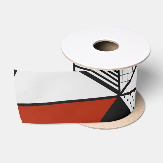 colourful triangles geometric pattern satin ribbon (Spool)