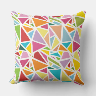 Colourful triangles pattern 2 cushion