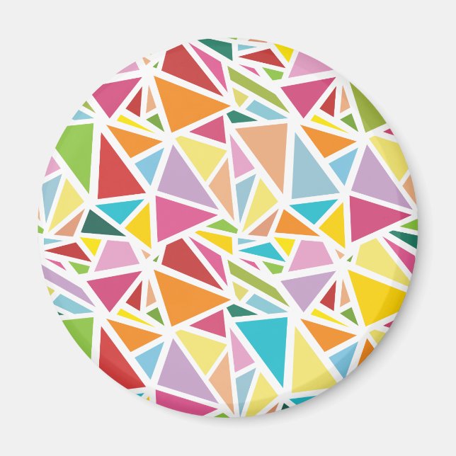 Colourful triangles pattern 2 magnet (Front)