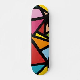 Colourful triangles pattern 3 skateboard