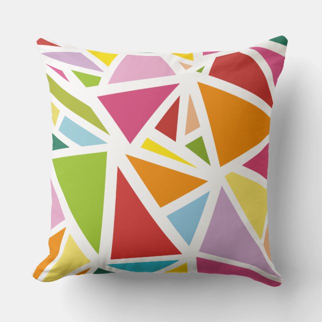 Colourful triangles pattern 4 cushion (Front)