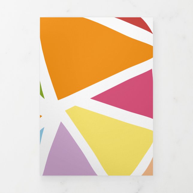Colourful triangles pattern 4 Tri-Fold holiday card (Cover)