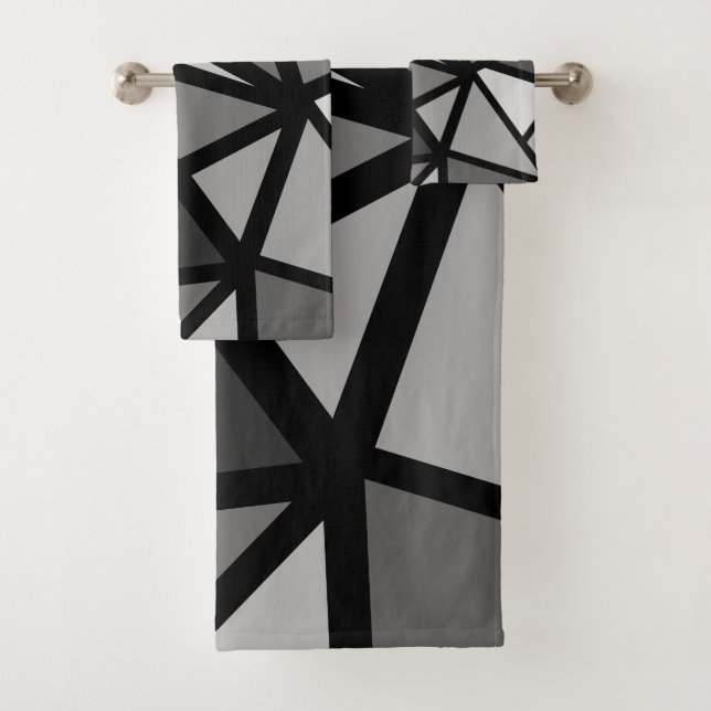 Colourful triangles pattern 6 bath towel set (Insitu)