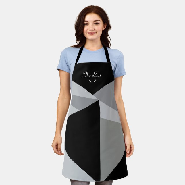 Colourful Triangles Pattern Design  Apron (Worn)