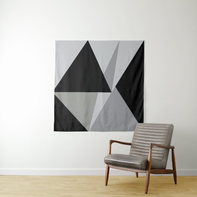 Colourful Triangles Pattern Design  Tapestry (In Situ (Horizontal))