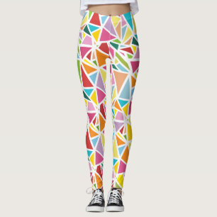Colourful triangles pattern leggings