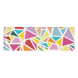 Colourful triangles pattern name tag