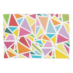 Colourful triangles pattern pillowcase