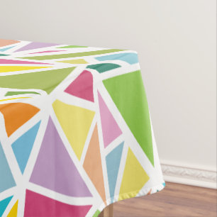 Colourful triangles pattern tablecloth