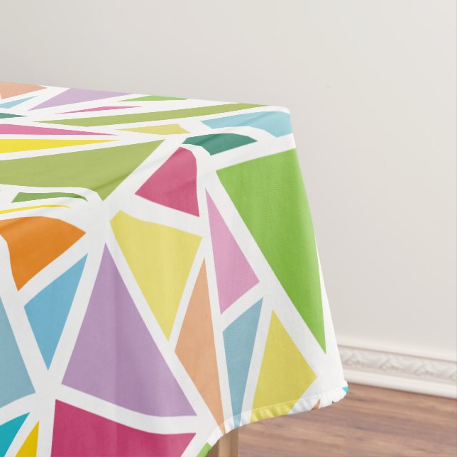 Colourful triangles pattern tablecloth (In Situ)