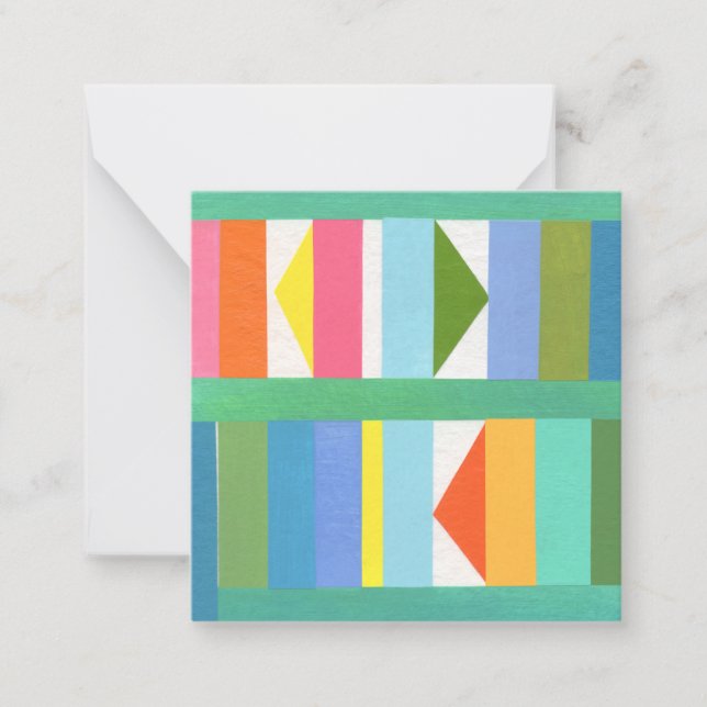 Colourful Triangles & Stripes Card (Front)