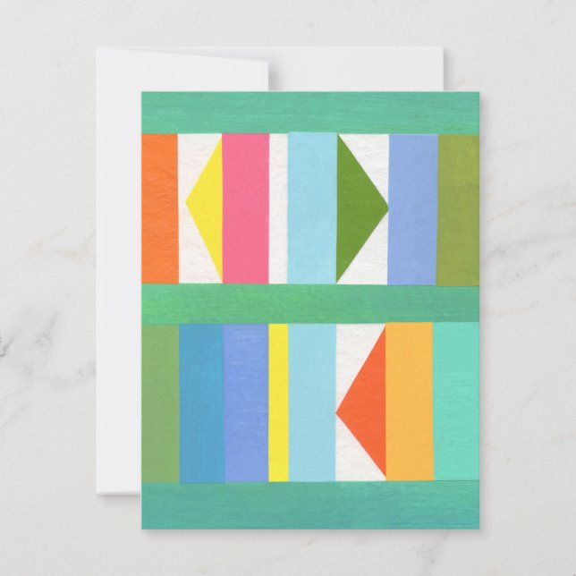 Colourful Triangles & Stripes Card (Front)