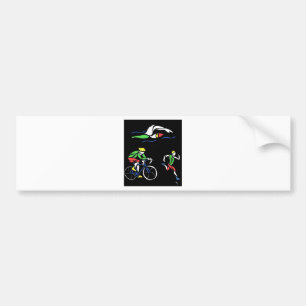 Colourful Triathlon Design Bumper Sticker
