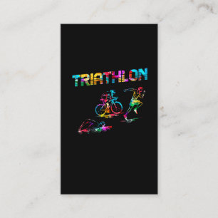 Colourful Triathlon Swim Bike Run Athlete Sports Business Card