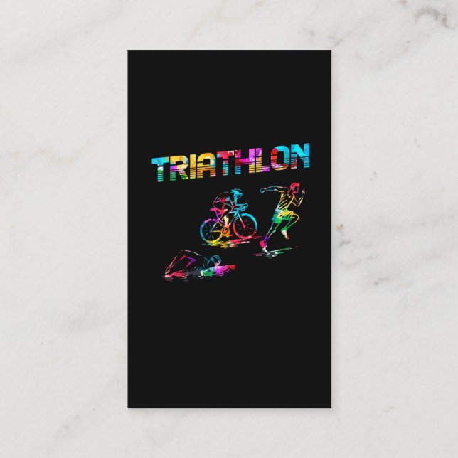 Colourful Triathlon Swim Bike Run Athlete Sports Business Card (Front)