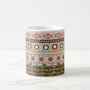 Colourful Tribal Aztec Pattern Boho Geometric  Coffee Mug