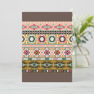 Colourful Tribal Aztec Pattern Boho Geometric  Invitation