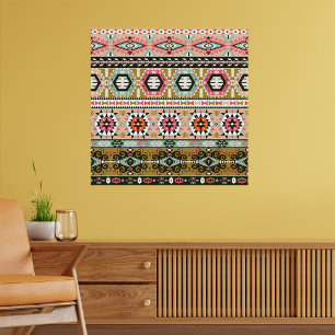 Colourful Tribal Aztec Pattern Boho Geometric Poster