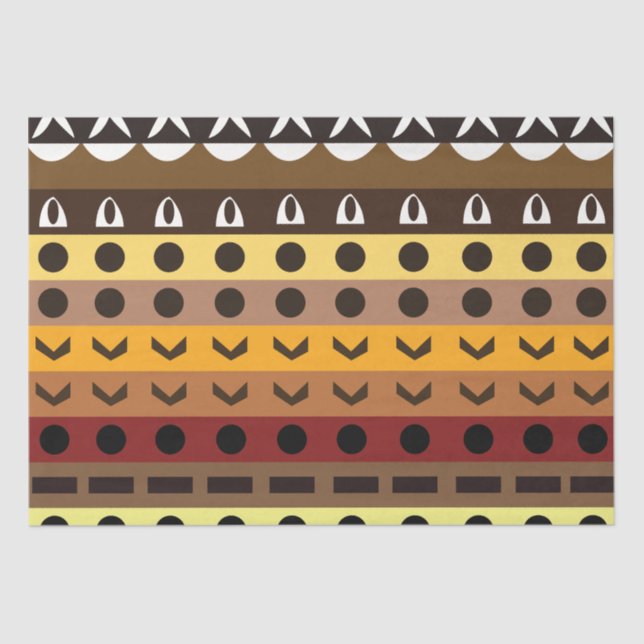 Colourful Tribal Deco Art Pattern Tissue Paper (Front)