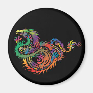Colourful Tribal Dragon Magnet