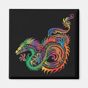 Colourful Tribal Dragon Magnet