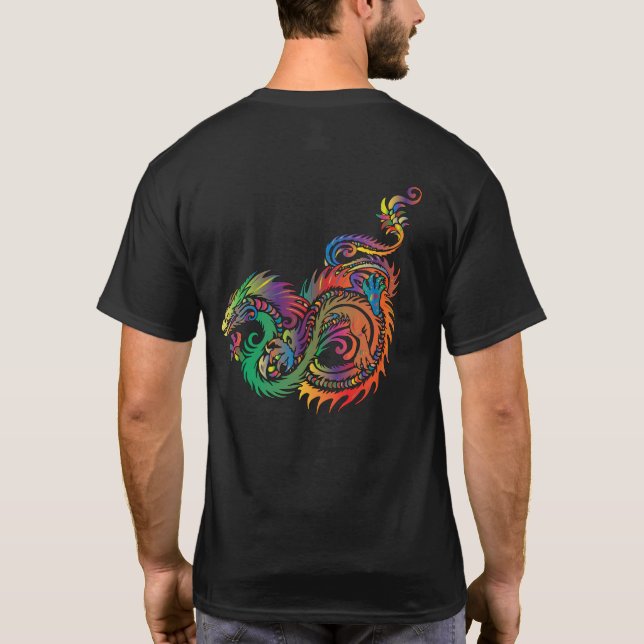 Colourful Tribal Dragon T-Shirt (Back)