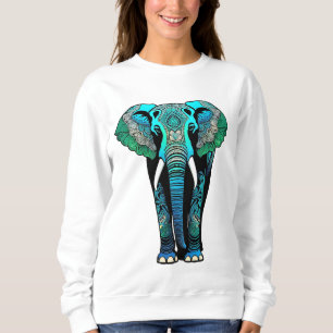 Colourful Tribal Elephant - Artistic Wildlife Sweatshirt