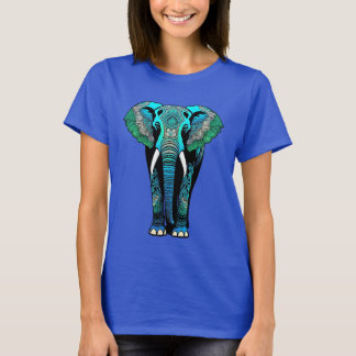 Colourful Tribal Elephant - Artistic Wildlife T-Shirt
