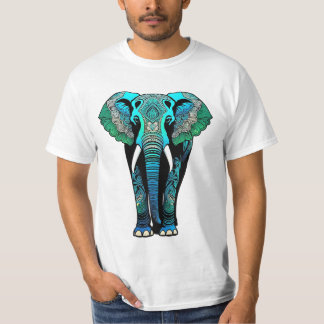 Colourful Tribal Elephant - Artistic Wildlife T-Shirt
