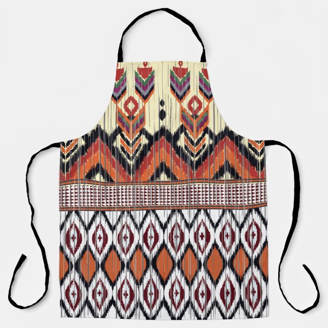 Colourful tribal ethnic seamless pattern apron (Front)