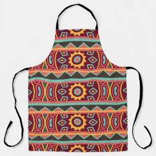 Colourful tribal ethnic seamless pattern apron