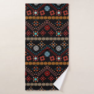 Colourful tribal ethnic seamless pattern bath towel
