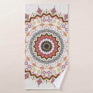 Colourful tribal ethnic seamless pattern bath towel