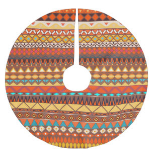 Colourful tribal ethnic seamless pattern. brushed polyester tree skirt