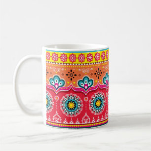 Colourful tribal ethnic seamless pattern coffee mug