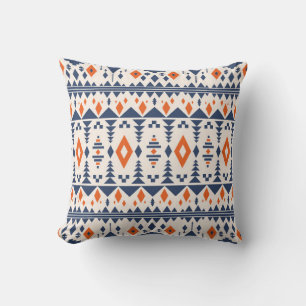 Colourful tribal ethnic seamless pattern cushion