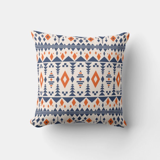 Colourful tribal ethnic seamless pattern cushion (Front)